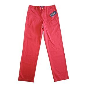 NWT Polo Ralph Lauren Chino Pants Boys 14 Red‎ Flat Front Slash Pocket Cotton